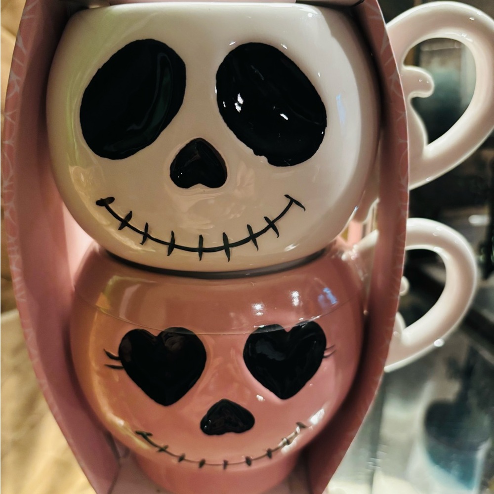 Jacks Cute & Creepy Stack Mug Set 14-16oz Nightmare Before Christmas - Picture 2 of 5
